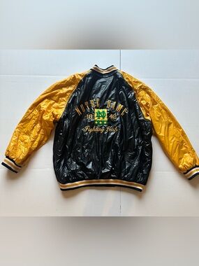 Vintage Steve & Barry's Notre Dame Faux Leather Jacket Fighting Irish Size 3XL